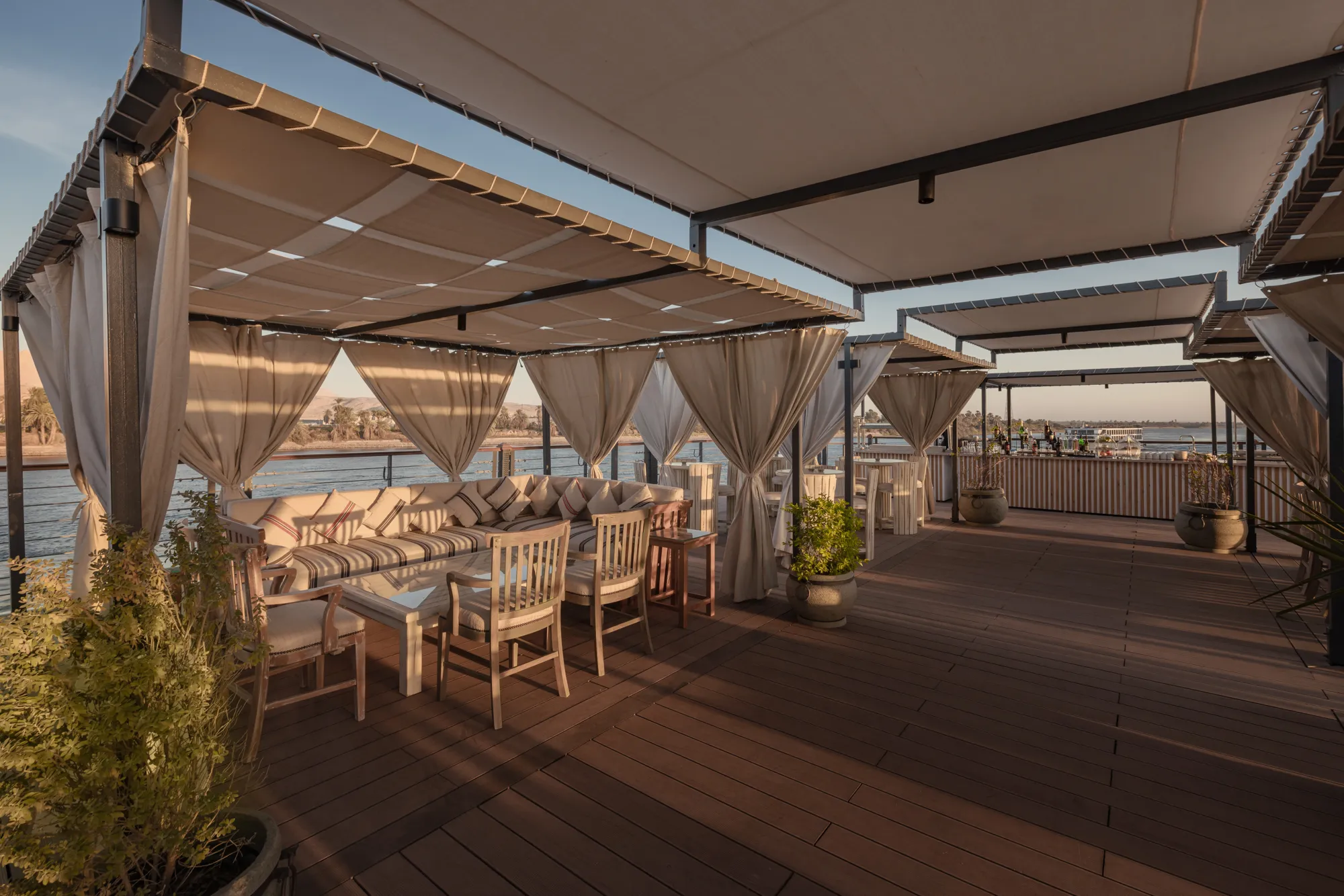 Sun deck of the MS DWA Nile Cruise Nile cruise